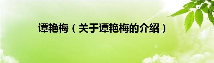 谭艳梅（关于谭艳梅的介绍）