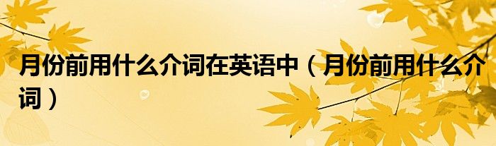 月份前用什么介词在英语中（月份前用什么介词）