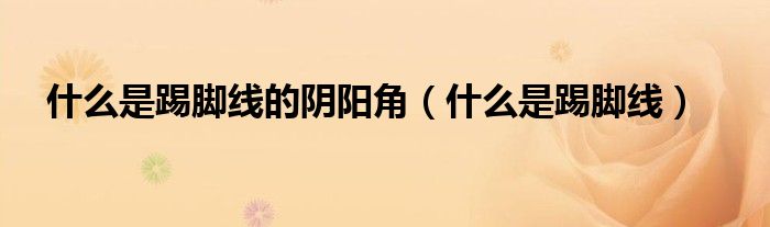 什么是踢脚线的阴阳角（什么是踢脚线）