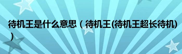 待机王是什么意思（待机王(待机王超长待机)）