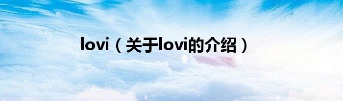 lovi（关于lovi的介绍）