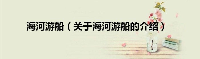 海河游船（关于海河游船的介绍）