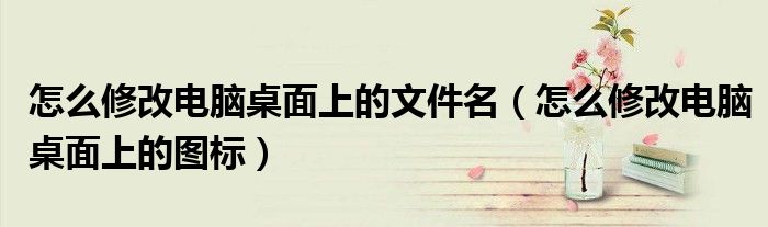 怎么修改电脑桌面上的文件名（怎么修改电脑桌面上的图标）